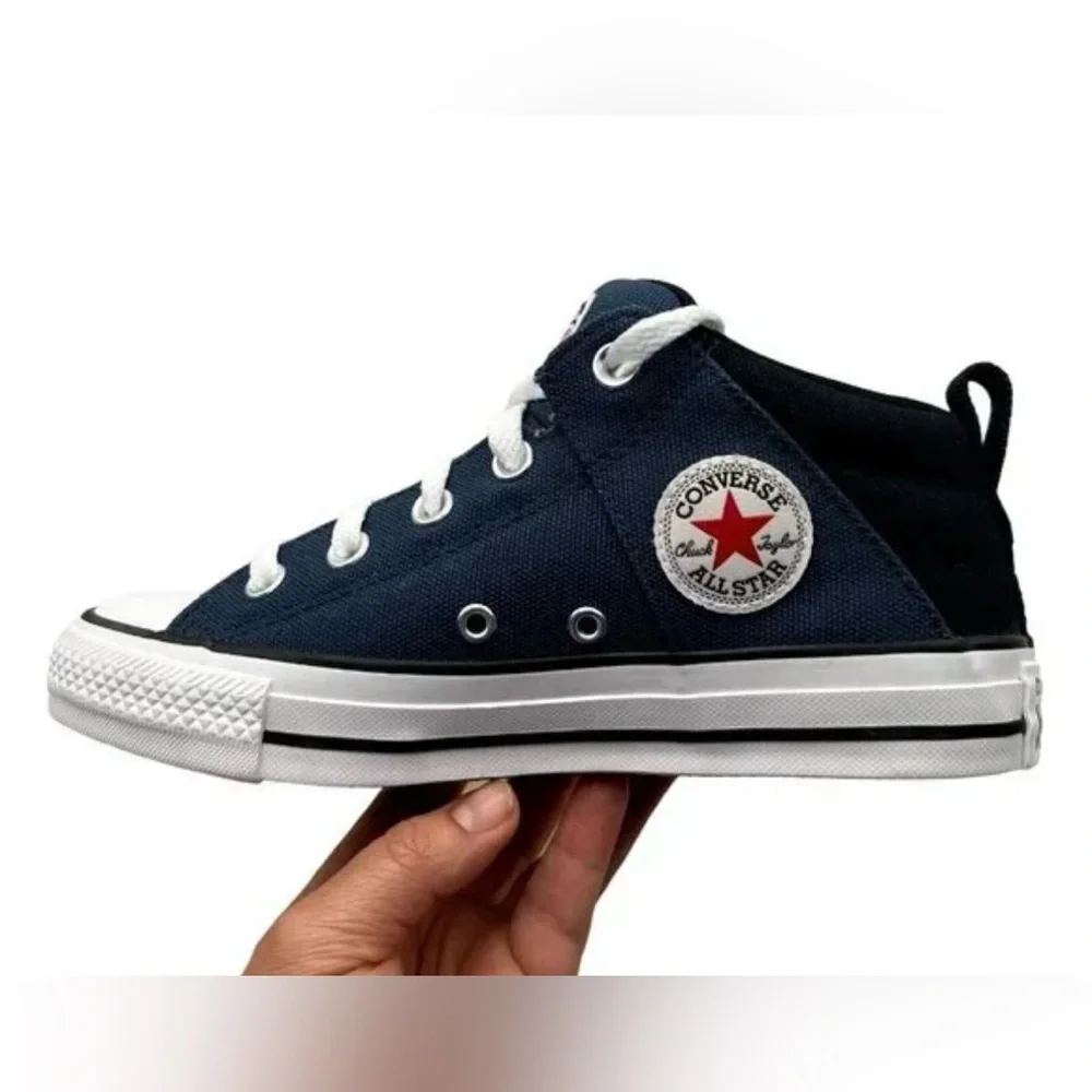 Converse Chuck Taylor All Star Youth Boy's Mid Top Shoes Size 3 Navy Blue/Black